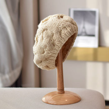 Knitted hat for shopping casual women winter curling hand hook
