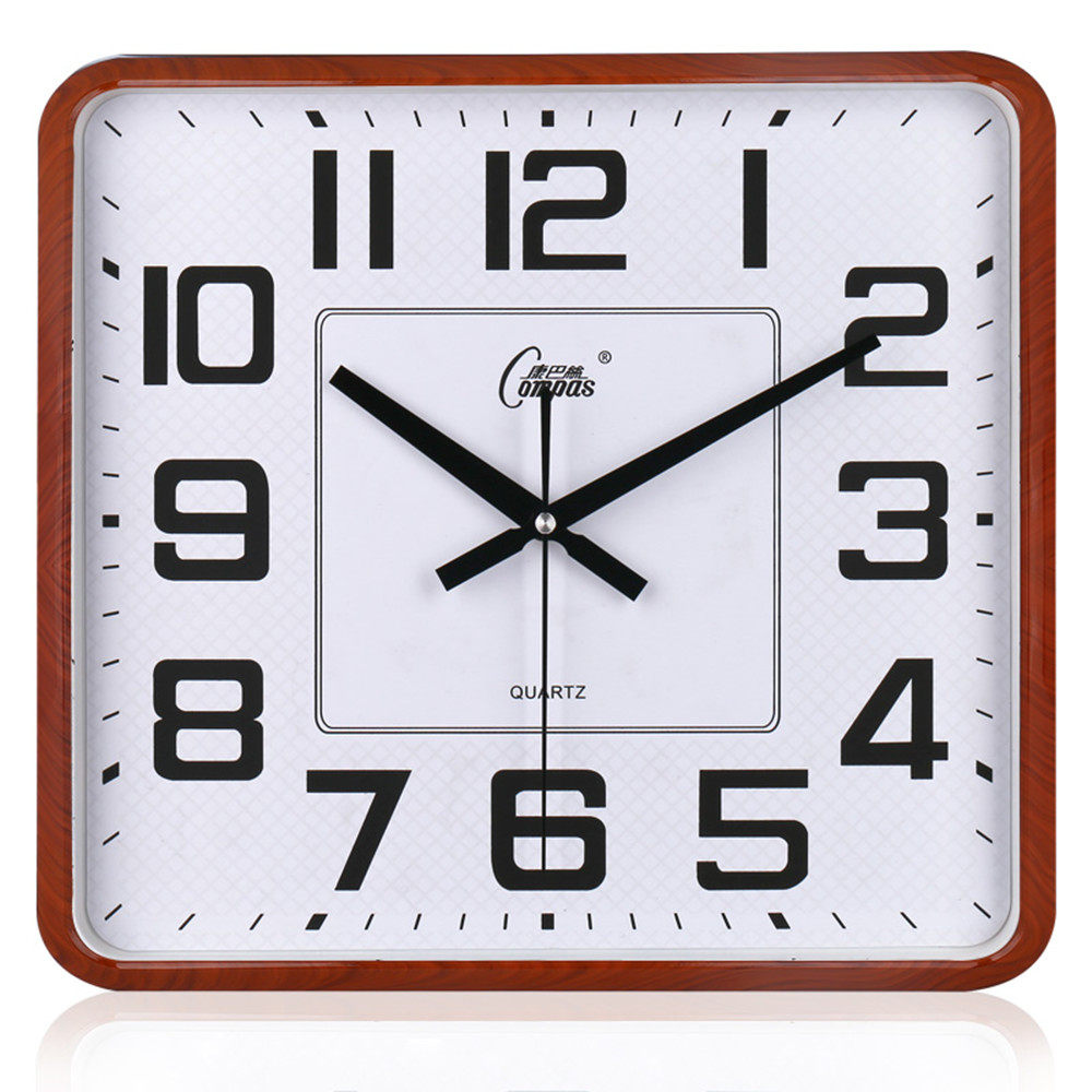 Kangba Silk square wall clock Living room clock Modern simple silent quartz clock Creative atmosphere calendar Perpetual calendar
