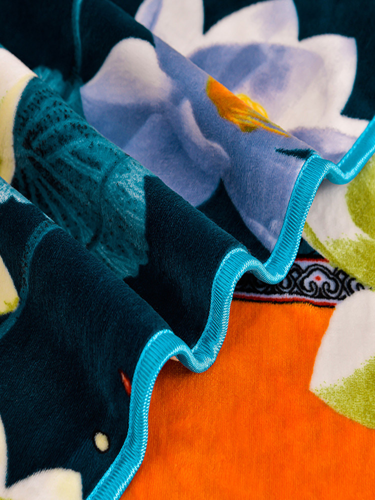 Winter Thickened Double-Sided Milk Velvet Four-Piece Set, Flannel Duvet Cover, Bed Skirt Style, Golden Mink Coral Velvet Bed Sheet, Non-Shedding