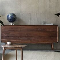 Nordic Brief Solid Wood Lockers Nine Bucket Bedrooms Living Room Dining Side Cabinet Large Capacity Black Walnuts Wood Cherry Wood Oak Wood