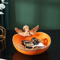 Light luxury entrance door entrance shoe cabinet key tray Living room coffee table storage box Angel ornament ornaments