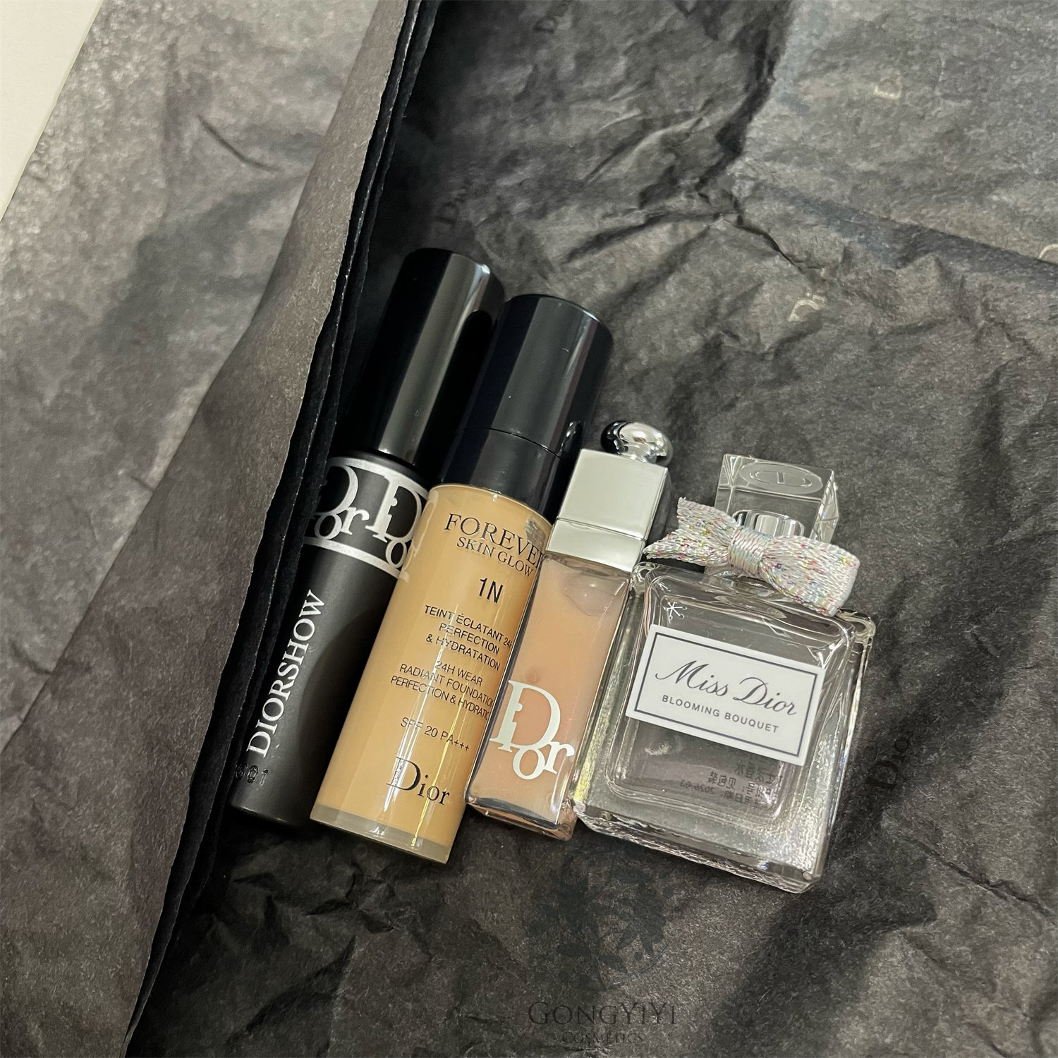 专柜会员礼Dior迪奥彩妆香氛四件套丰唇蜜花漾甜心恒久粉底 正品