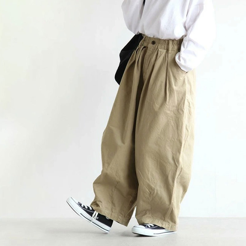 Harvesty2025 Autumn New Collection All-Cotton Elastic High-Waisted Vintage Wide-Leg Casual Pants Loose Comfortable Balloon Pants