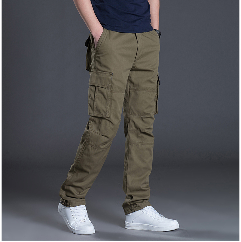 Quần nam mùa thu đông cộng với quần nhung dày quần cotton nam giản dị quần áo nam