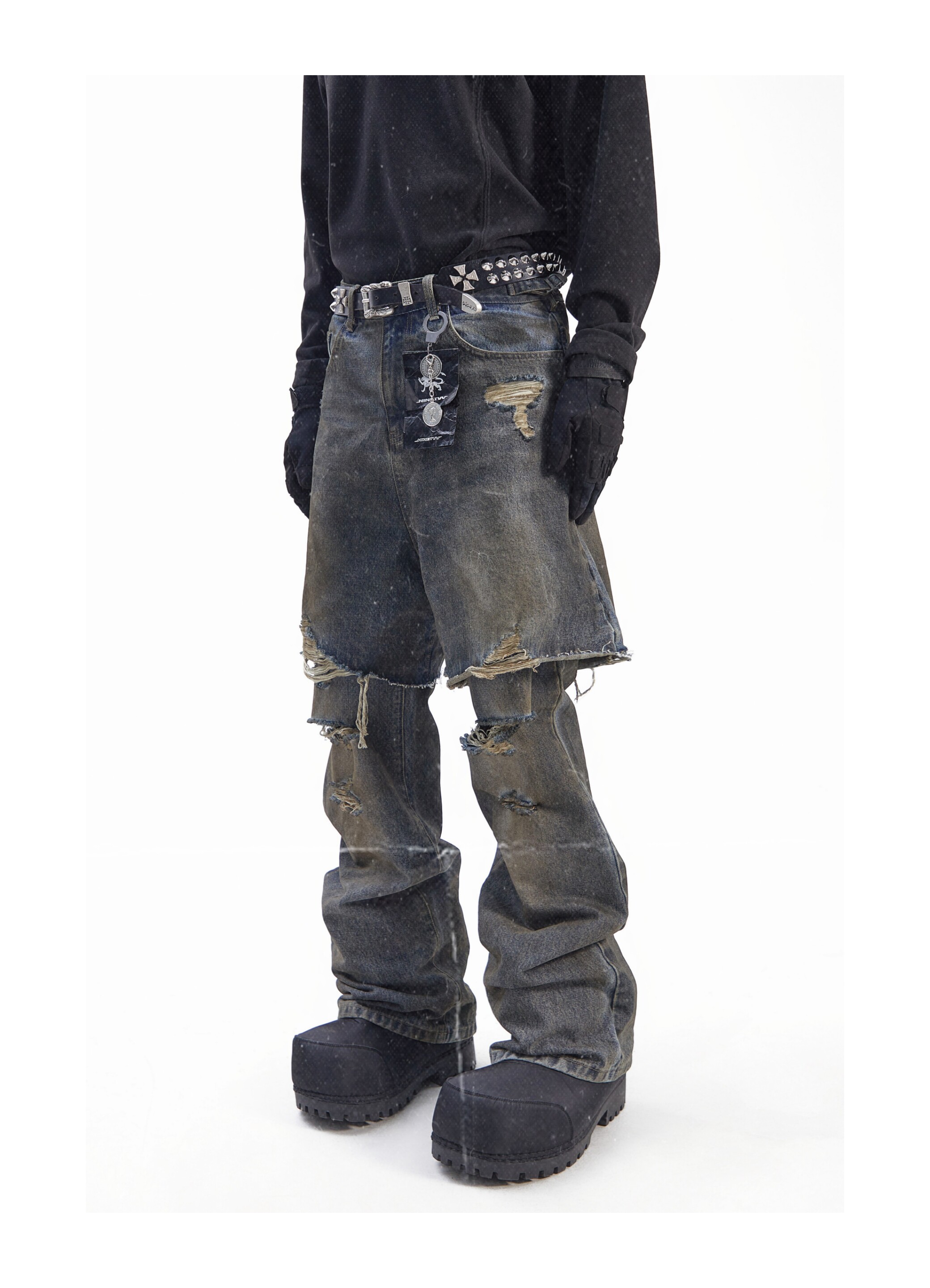 Loose Sagging Dad Jeans: 2-Piece Electroplated Wash - Taobao product photo 7