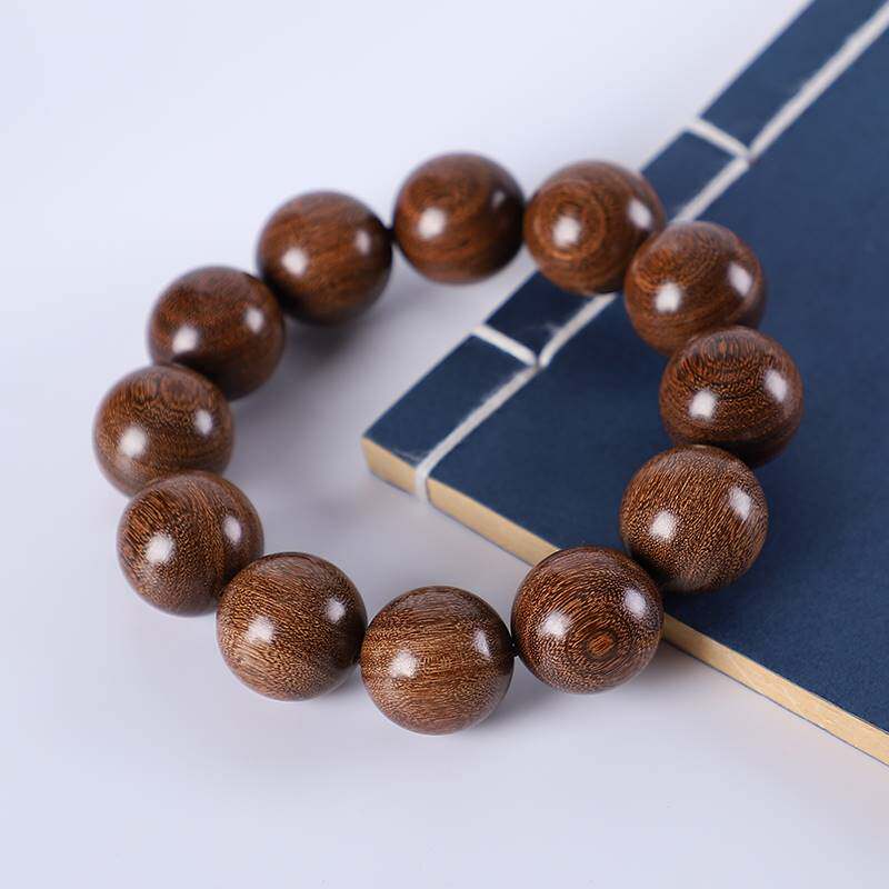 Buddha bead bracelet sandalwood Laoshan wooden bracelet small leaf red sandalwood gold silk sandalwood green sandalwood yellow rose pear blood dragon wood men's Buddha