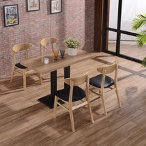 Custom Nordic solid wood Restaurant chairs Hamburg Milk Tea Catering Table Hotel Hotel Cafeteria Noodle chairs Composition