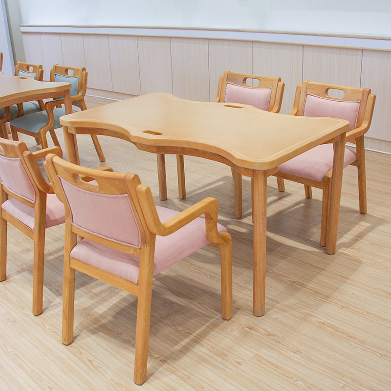 Customize the nursing home furniture furniture solid wood table Aging Senile Armrests Leaning Back Chair To The Old Courtyard Dining Hall Dining Room Chair