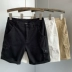 Mùa hè thương hiệu quần yếm quần short nam Yu Wenle quần năm điểm giản dị xu hướng quần năm điểm quần nam hoang dã lỏng lẻo - Quần mỏng