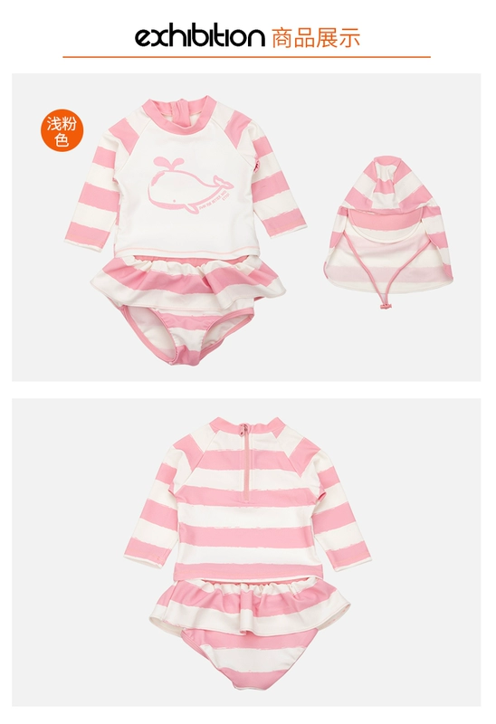 Áo tắm nữ thương hiệu Ettoi Hàn Quốc, áo tắm ba mảnh cho trẻ sơ sinh, mũ bơi, quần bơi, chống nắng áo bơi trẻ em