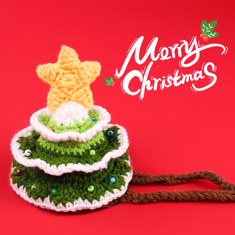 Kitty Christmas hat Puppy dog headgear Pets Neck Cute Neckline Ornaments Clothes Weave Costume scarves for scarves-Taobao