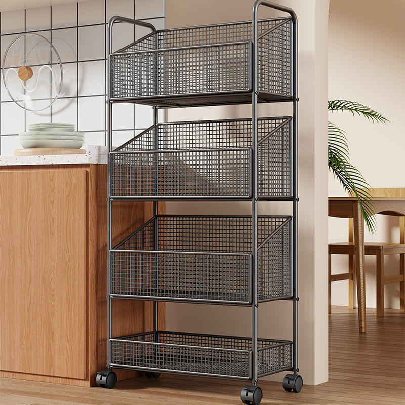 蔬菜置物架厨房多功能落地多层水果零食推车放菜篮子收纳柜筐菜架