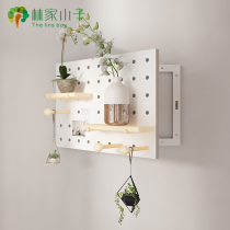 Custom meter box Hole plate shelf Wooden punch-free living room switch decorative distribution box occlusion switch