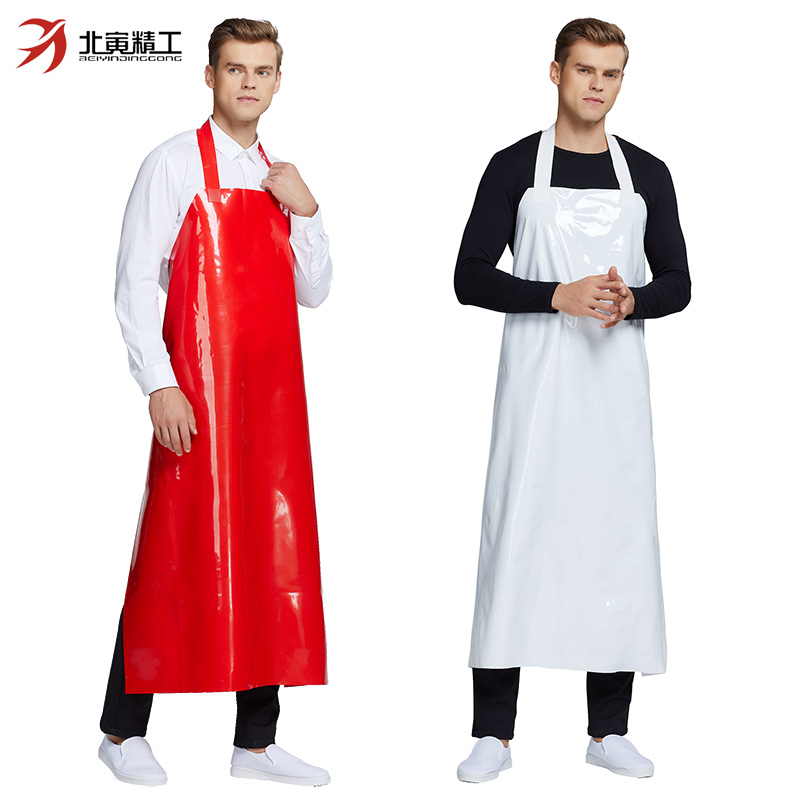 TPU apron waterproof and oil-proof extended thick wear-resistant waist men and women kitchen work clothes White Blue Red