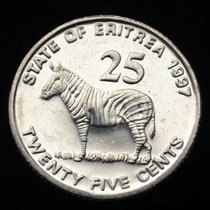 Eritrean Coin 25 African Zebra Animal Coin Year Random Foreign Brand New