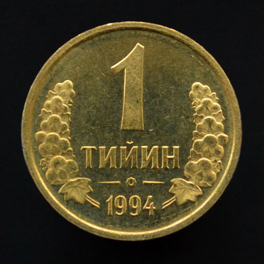 Uzbek coins 1994 1 ty due to Asian foreign coin km1 2 copper alloy 17mm