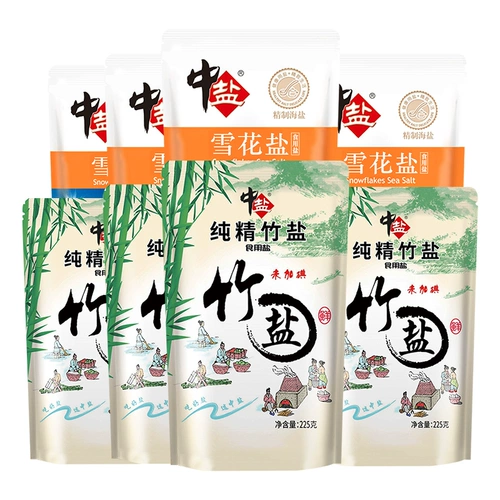 中盐 Бамбуковая соль и снежинки без йода, без йода, официальный флагманский флагманский магазин подлинная соль без добавок