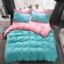 tâm trí kẹo màu denim 1,8 IKEA rắn lanh màu ins cô gái của quilt 1.2 ba mảnh ký túc xá nam - Bộ đồ giường bốn mảnh chăn ga gối đệm khách sạn Bộ đồ giường bốn mảnh