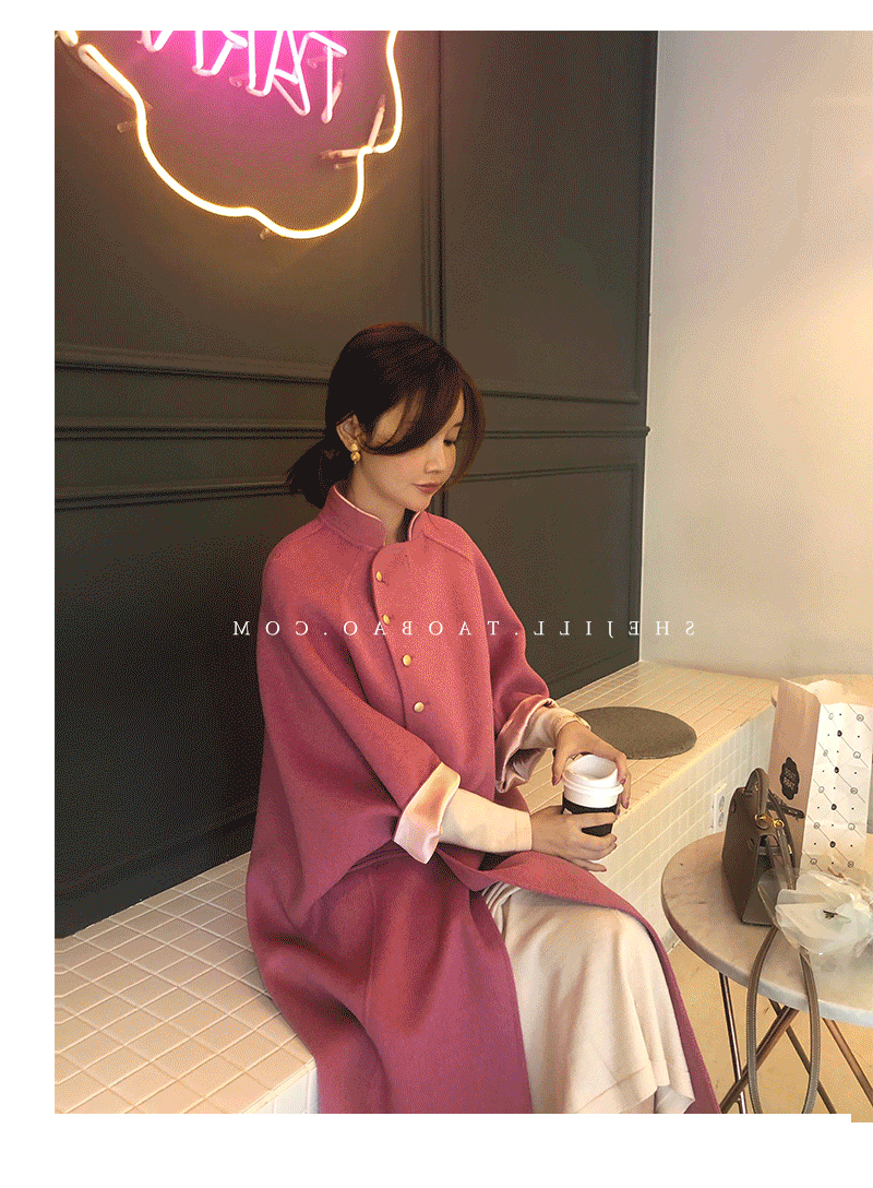 Jill chị lớn gốc Trung Quốc gió áo len dài mùa thu và mùa đông áo len mới hai mặt nữ áo kaki nữ