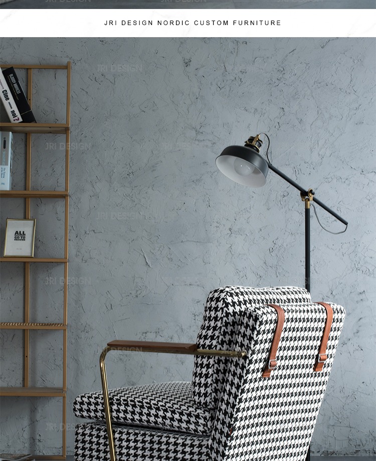 Chidori bàn cờ người đến sau hiện đại Scandinavian thường retro vải kẻ sọc nghiên cứu phòng ngủ ánh sáng sang trọng ghế sofa đơn - Ghế sô pha ghế sofa đẹp hiện đại