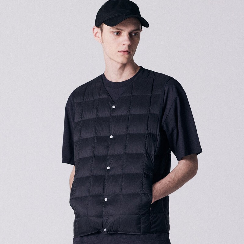 Taion 25Aw V-Neck down Inner Vest Classic Snap-Button Style Japanese Casual Warm Lightweight Vest