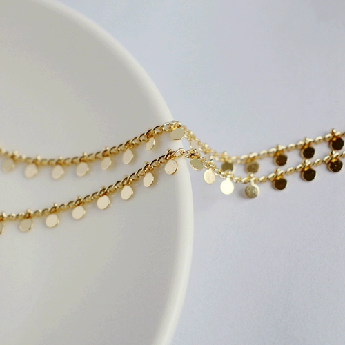 Позолоченная цепочка ручной работы, браслет, ожерелье, аксессуары, 14 карат, золотой цвет