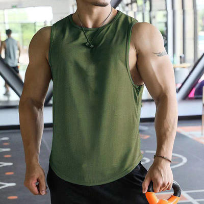 Summer fitness vest for men, quick-drying breathable waistcoat, loose sports T-shirt, running training basketball sleeveless vest for men
