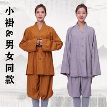 Monks uniform short gown monks clothing monks clothing cotton and linen short gown monks clothing mens and womens spring summer and autumn