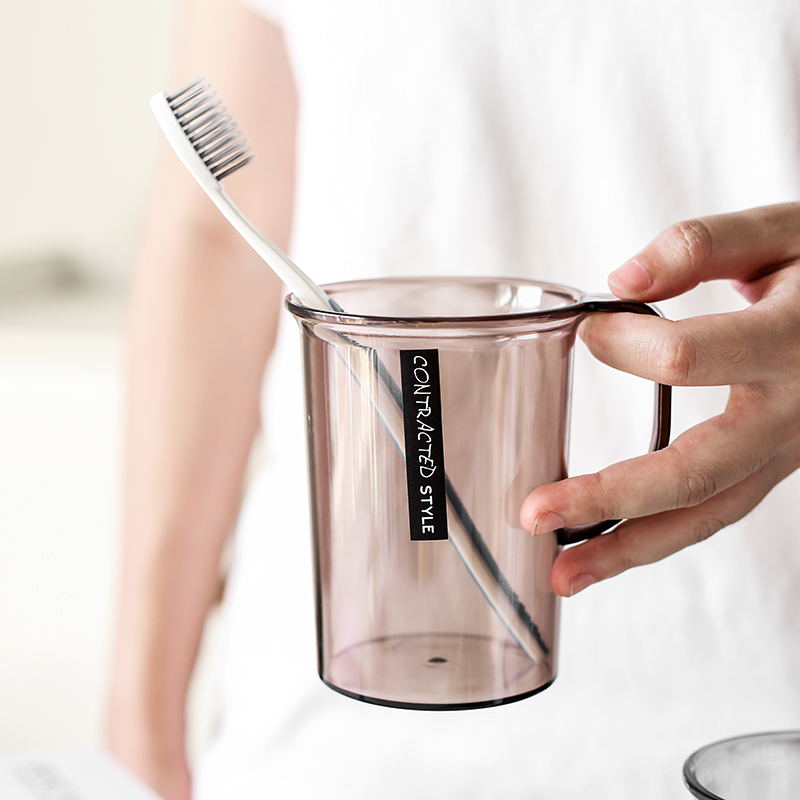Plastic brushing cup Transparent mouthwash cup Female simple tooth cylinder cup Couple toothbrush cup Household washing cup pair