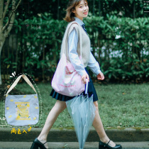 Ruosu Liangpin homemade ins large capacity sweet and cute new Japanese fairy shoulder slung-body canvas bag cute