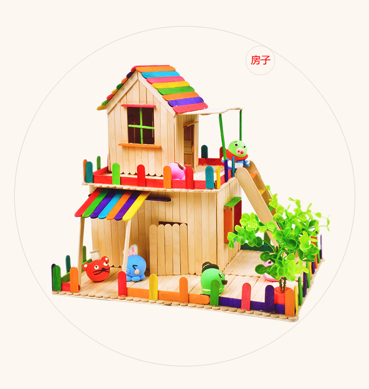 昊 Kem que tự làm thủ công Ice popsicle dính mô hình vật liệu popsicle stick trẻ em đồ chơi giáo dục sáng tạo thiết bị mầm non