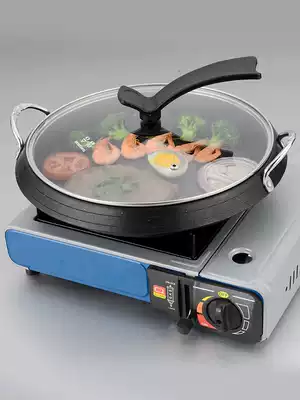 Korean barbecue pot multifunctional round induction cooker baking tray household non-stick rice stone baking tray Army hot pot soup plate