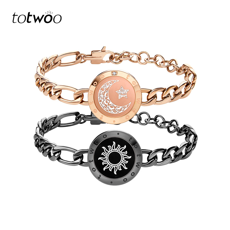 Totwoo Sun and Moon Lovers Couple Bracelet Induction Flashing Vibration Remote Interaction Gift for Friends Totwoo Sun and Moon Lovers Couple Bracelet Induction Flashing Vibration Remote Interaction Gift for Friends