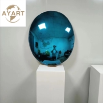 GRP light and luxurious wall decoration round sculpted wall-mounted metal concave mirror sample plate room hotel hall wall decoration