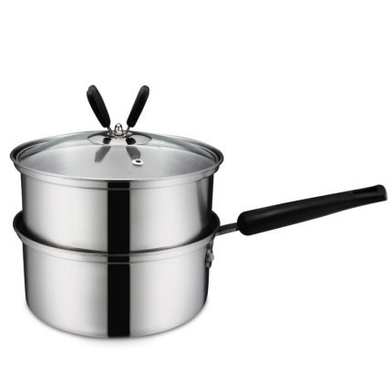 锐友18cm婴儿辅食锅煮面锅不锈钢单柄加厚双