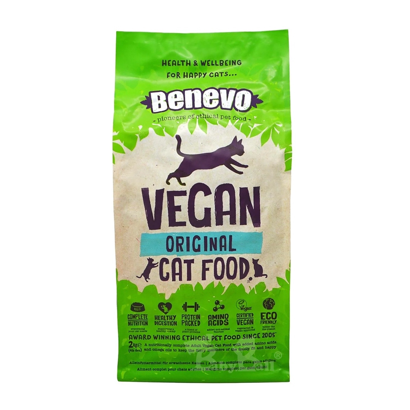 Imported from Taiwan, Uk-Based Benevo Low-Allergen Vegetarian Adult Cat Food 2kg, Certified Vegetarian Cat Food