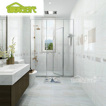 Foshan Nordic gray line toilet tile 300x600 kitchen glazed wall tile Toilet Restaurant non-slip floor tiles