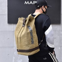 Fashion Outdoor Canvas Sport double shoulder bag Drum Bag Tourist Computer Backpack for men and women Bag Casual Travel Bag Tide