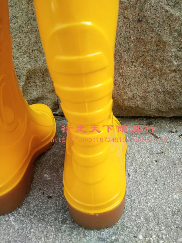 Ủng đi mưa chống axit và kiềm, ủng đi mưa cao cổ dày chống trượt cho nam, giày đi mưa bảo hộ màu vàng, bảo hộ lao động công nghiệp và khai thác mỏ mua ủng bảo hộ