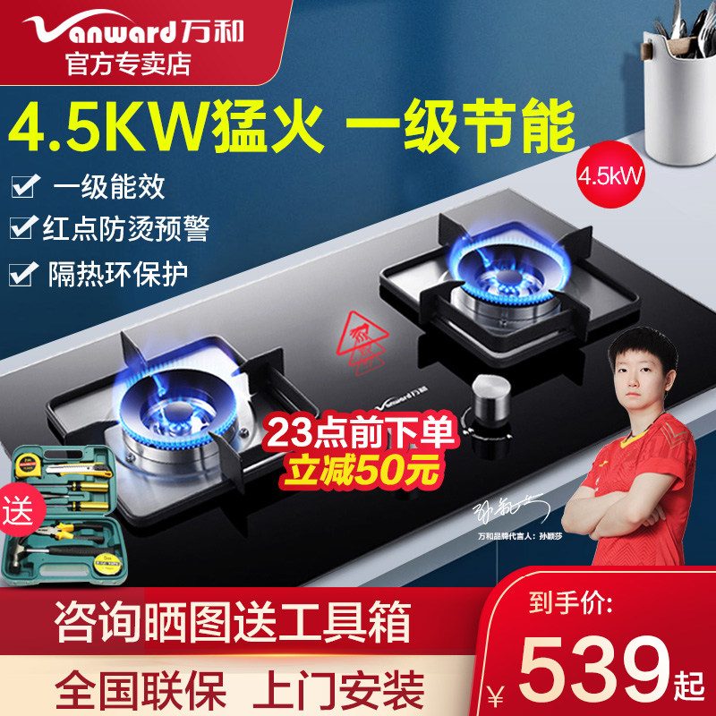 Wanhe C3L560 gas stove gas stove natural gas stove liquefied gasification household double stove energy saving embedded fire stove