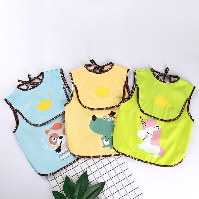 Baby Dining Hood Clothes Children Waterproof Anti-Wear men and women Summer thin Sleeveless apron Baby surrounding pocket Saliva Towel