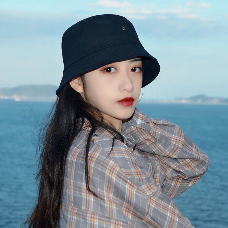 Spring and summer hat children's day family small eaves black fisherman's hat Han version explicit face small head circumference 100 hitch sunscreen sunscreen