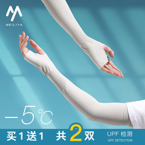 Ice Silk Sleeve Jacket for men and women Summer sun protection gloves Anti-UV New 2021 Ice and thinner Driving Hand Cuff Care Arm