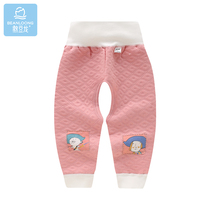 Bean dragon baby warm pants baby high waist belly clip cotton pants for men and women belly pants children autumn and winter leggings