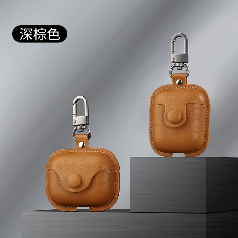 [Leather style] Bao da bảo vệ Airpodspro thế hệ thứ hai Bao da airpods thế hệ 3 Bao da tai nghe bluetooth không dây Apple thế hệ 3 chống bụi và chống rơi vỏ hộp bảo vệ đơn giản phụ kiện lưu trữ phụ kiện dây chống thất lạc - Phụ kiện MP3 / MP4