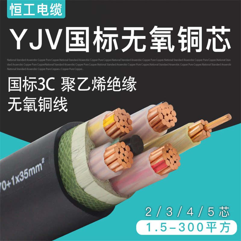 The national standard with no need for cables; Copper sheathed cable YJV2 3 4 5 core 10 16 25 35 50 square outdoor power line