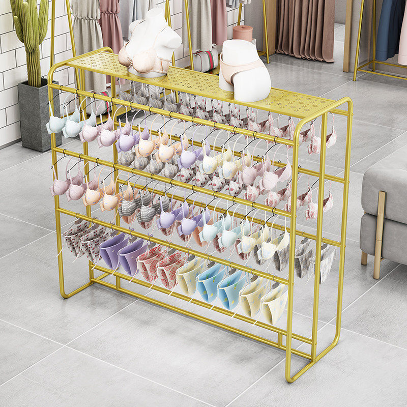 Pajama hanger Children's clothing store double row clothing display rack Wrought iron floor-to-ceiling underwear rack Detachable island rack