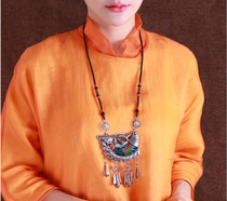 Tibetan dance Yunnan ethnic Tibetan pendant necklace pendant dance stage performance Tibetan jewelry headdress pendant