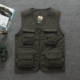 Trung niên xuân và mùa thu ngoài trời nhiều túi cotton áo vest thoáng khí vai mùa hè người đàn ông gầy chụp ảnh comple tuổi 50