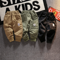 Boy pants spring and autumn thin children casual long pants baby pure cotton 2022 new child loose handsome Korean version